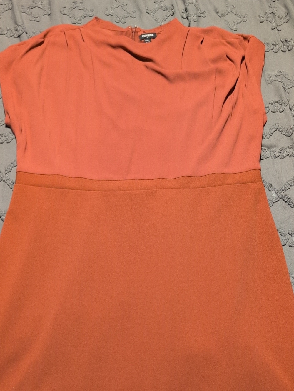 Express Coral Midi Dress in Orange Brown
